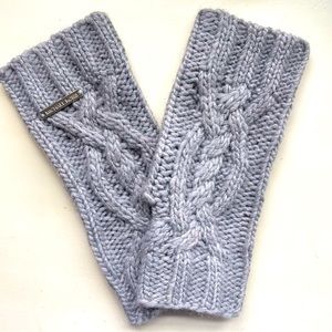 Women’s Michael Kors Fingerless Cable Knit Handwarmer Mittens - Light Grey